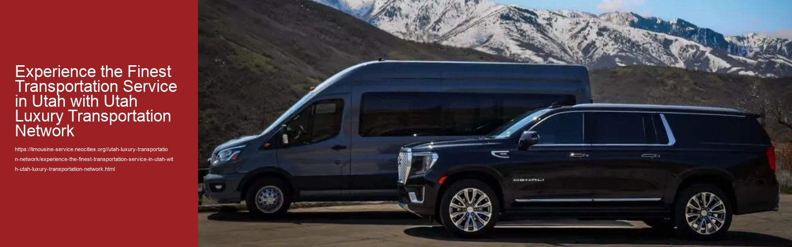Experience the Finest Transportation Service in Utah with Utah Luxury Transportation Network